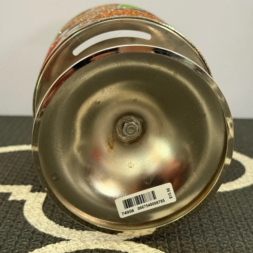 Bath & Body Works Retired Fall Leaves 3 Wick Candle Holder Sparkle Home Decor - Picture 7 of 7